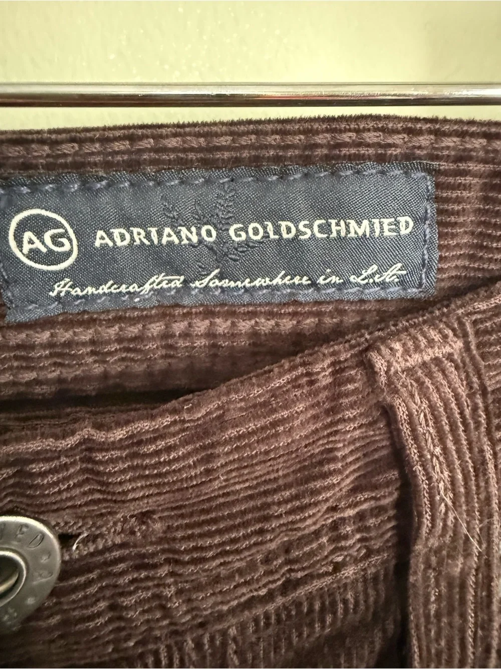 AG Adriano Goldschmied Men's Slim Straight Corduroy Jeans - Dark Brown